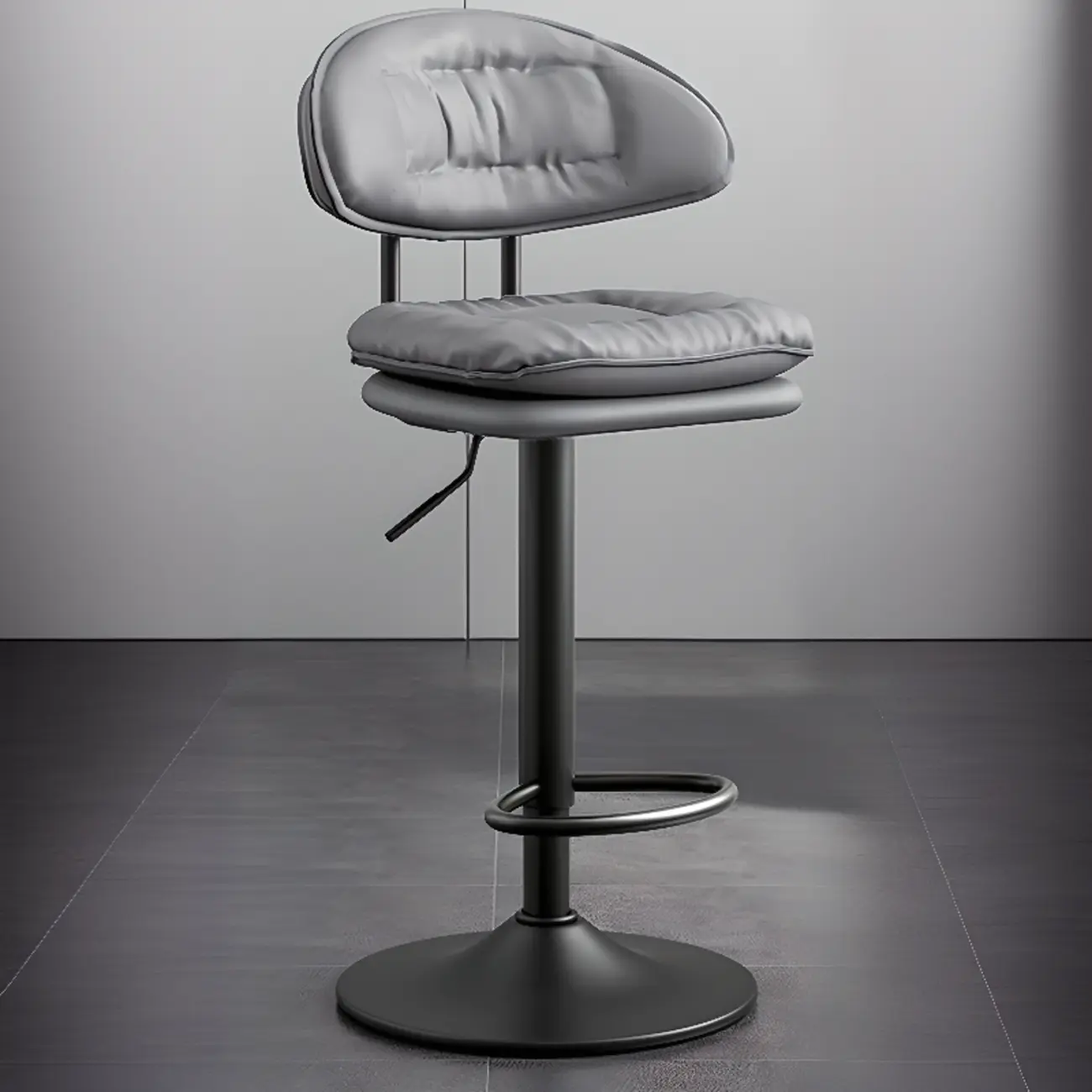 Modern Tufted Upholstered Bow Back Adjustable Bar Stools Image - 5 | homeyfad