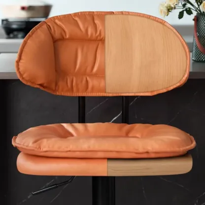Modern Tufted Upholstered Bow Back Adjustable Bar Stools Image - 10