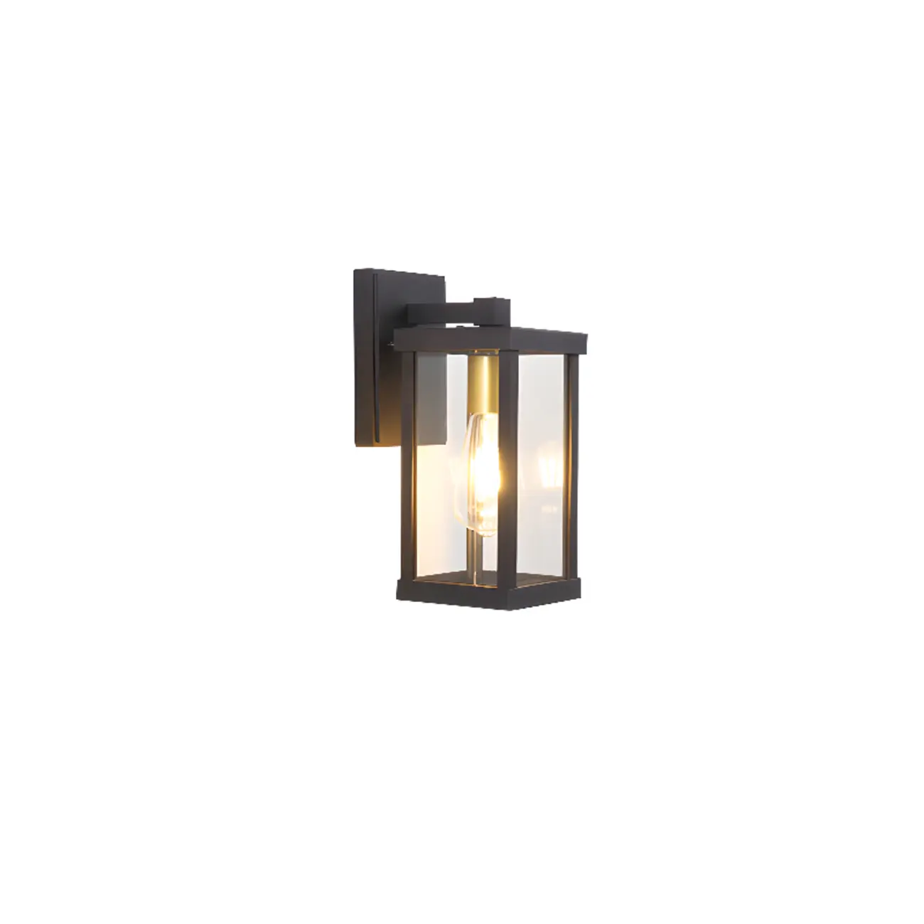Industrial Metal Rectangle Glass Shade LED Outdoor Wall Light Image - 3 | homeyfad