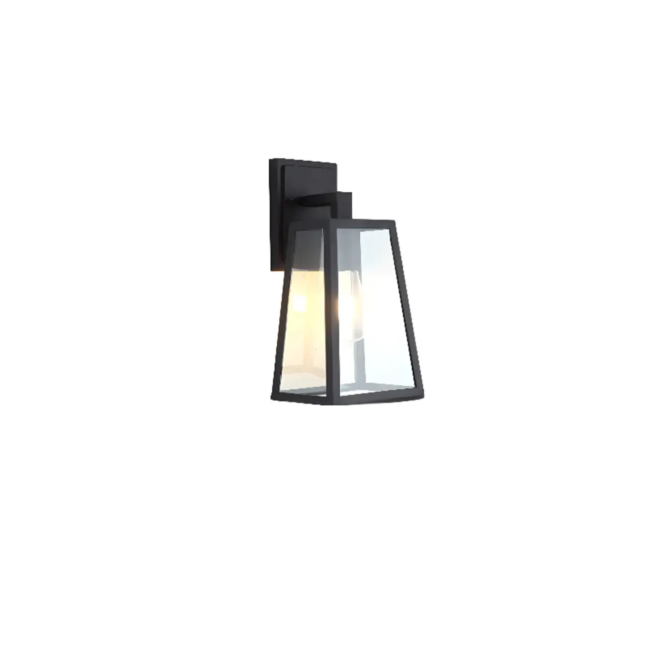Industrial Metal Rectangle Glass Shade LED Outdoor Wall Light Image - 7
