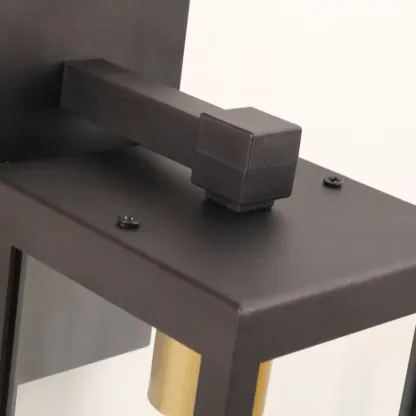 Industrial Metal Rectangle Glass Shade LED Outdoor Wall Light Image - 9