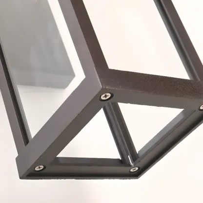 Industrial Metal Rectangle Glass Shade LED Outdoor Wall Light Image - 11