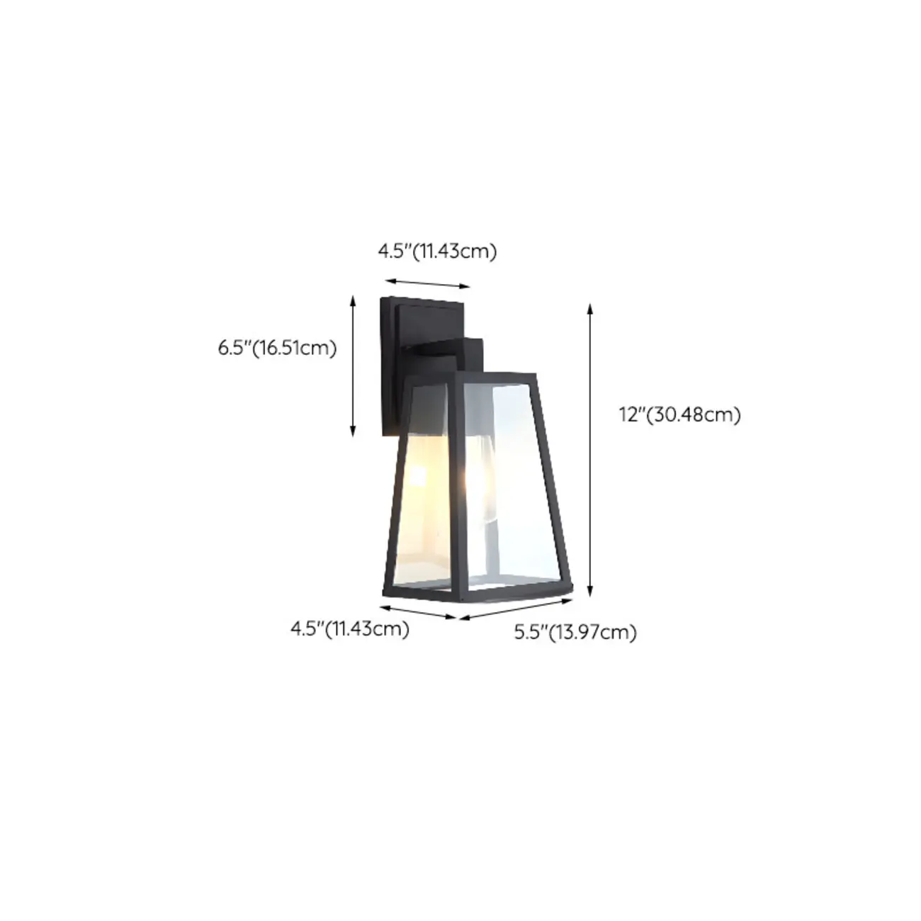 Industrial Metal Rectangle Glass Shade LED Outdoor Wall Light Image - 14 | homeyfad