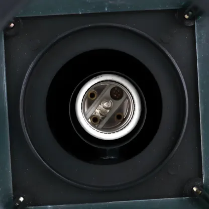 Modern Outdoor Wall Light Metal Black Geometric Glass Shade Image - 9