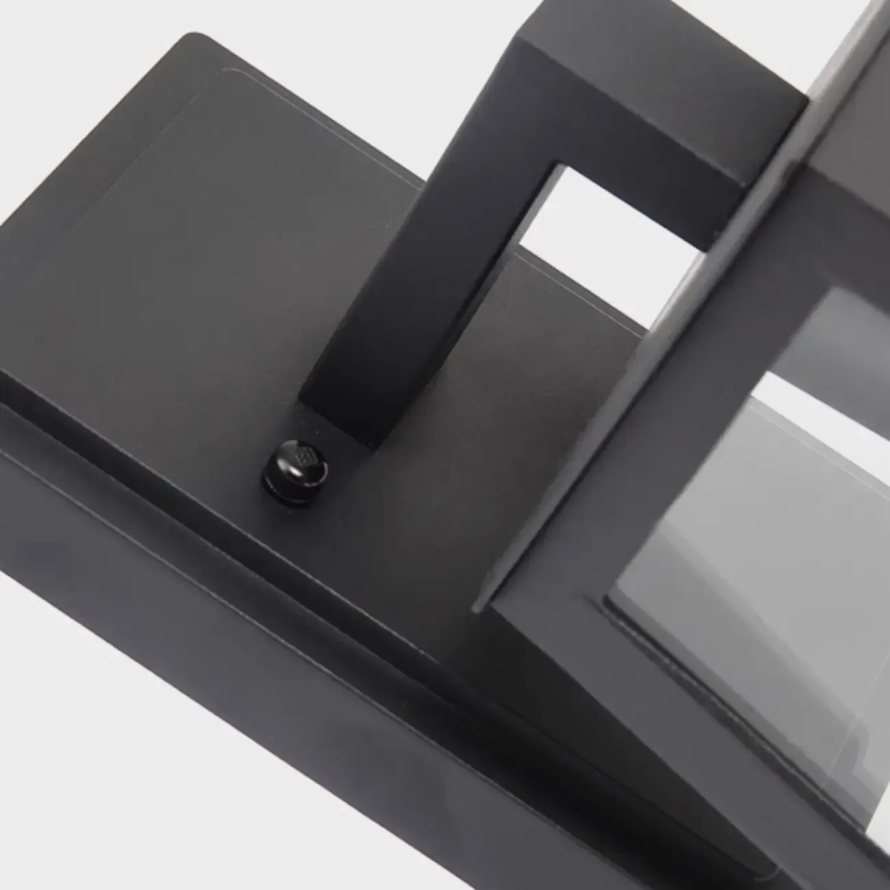 Modern Outdoor Wall Light Metal Black Geometric Glass Shade Image - 12