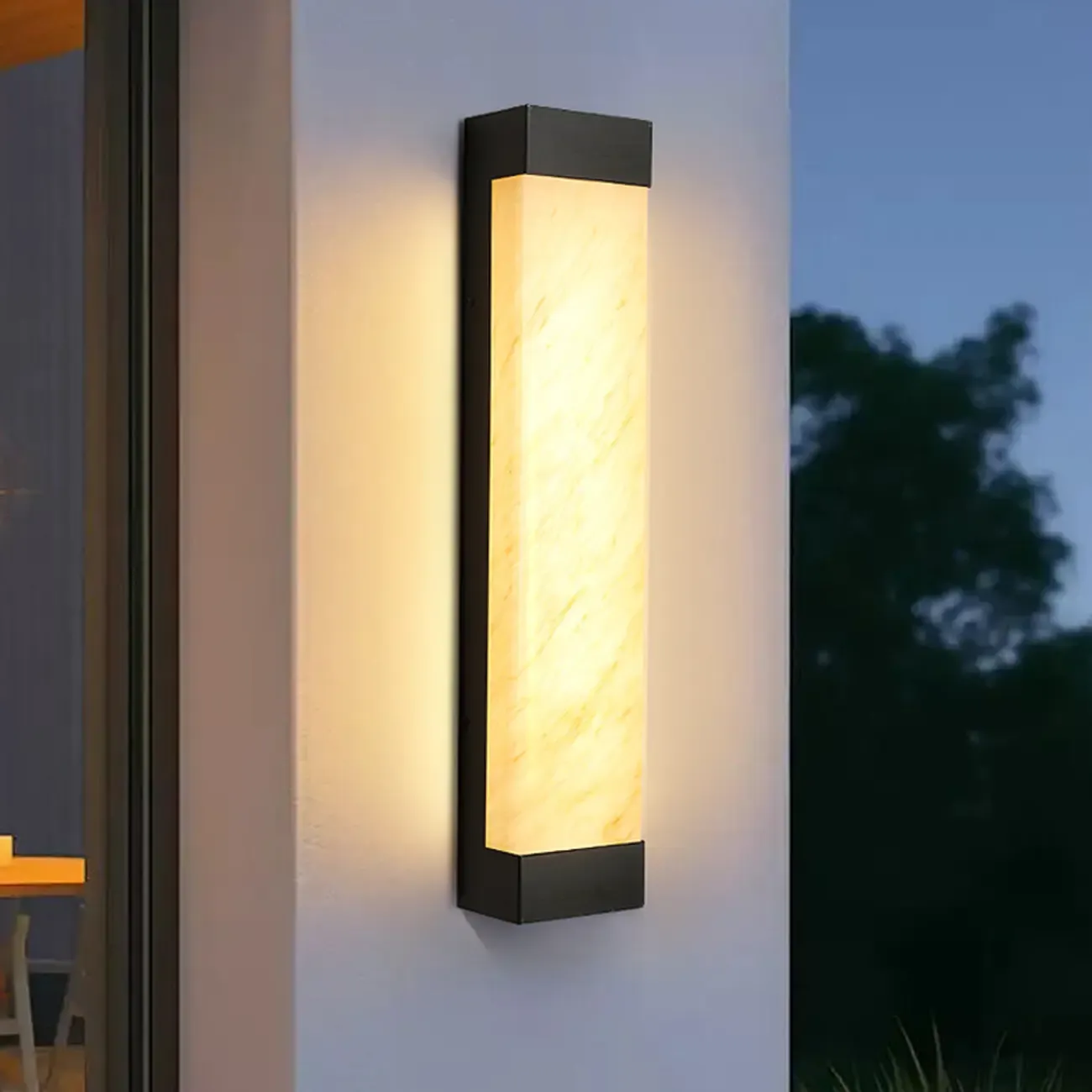 Contemporary Outdoor Plastic Beige LED Wall Sconce  Image - 1