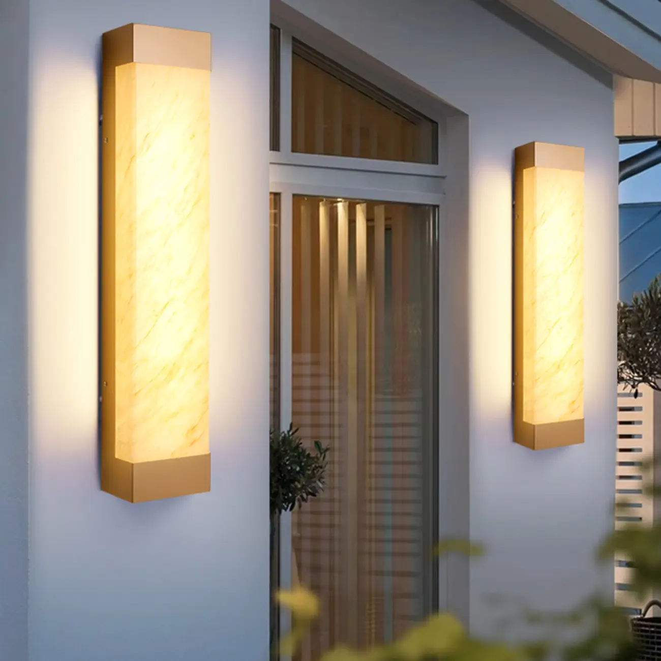 Contemporary Outdoor Plastic Beige LED Wall Sconce  Image - 4 | homeyfad