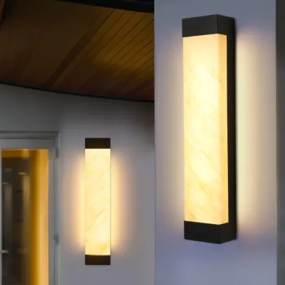 Contemporary Outdoor Plastic Beige LED Wall Sconce  Image - 6