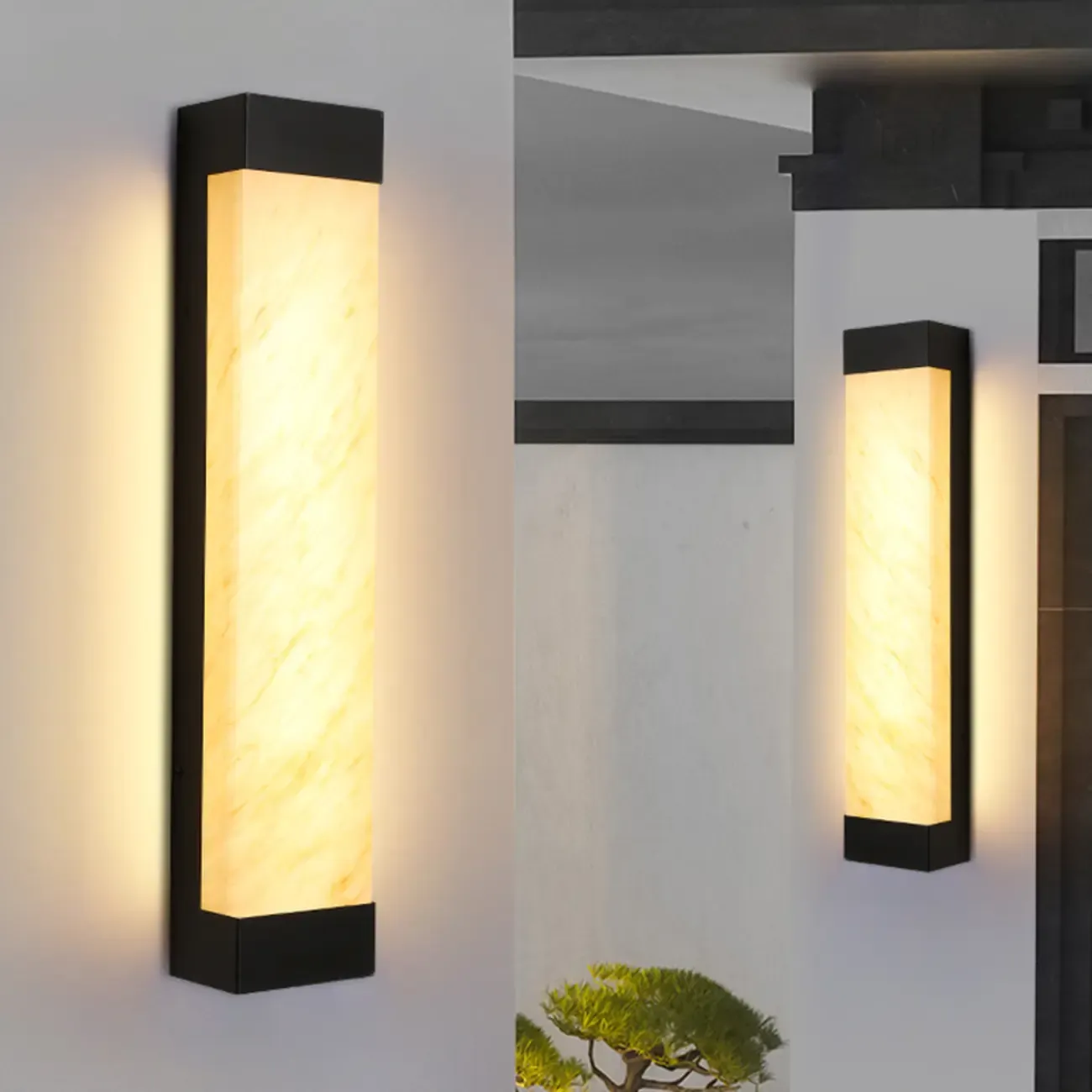 Contemporary Outdoor Plastic Beige LED Wall Sconce  Image - 8
