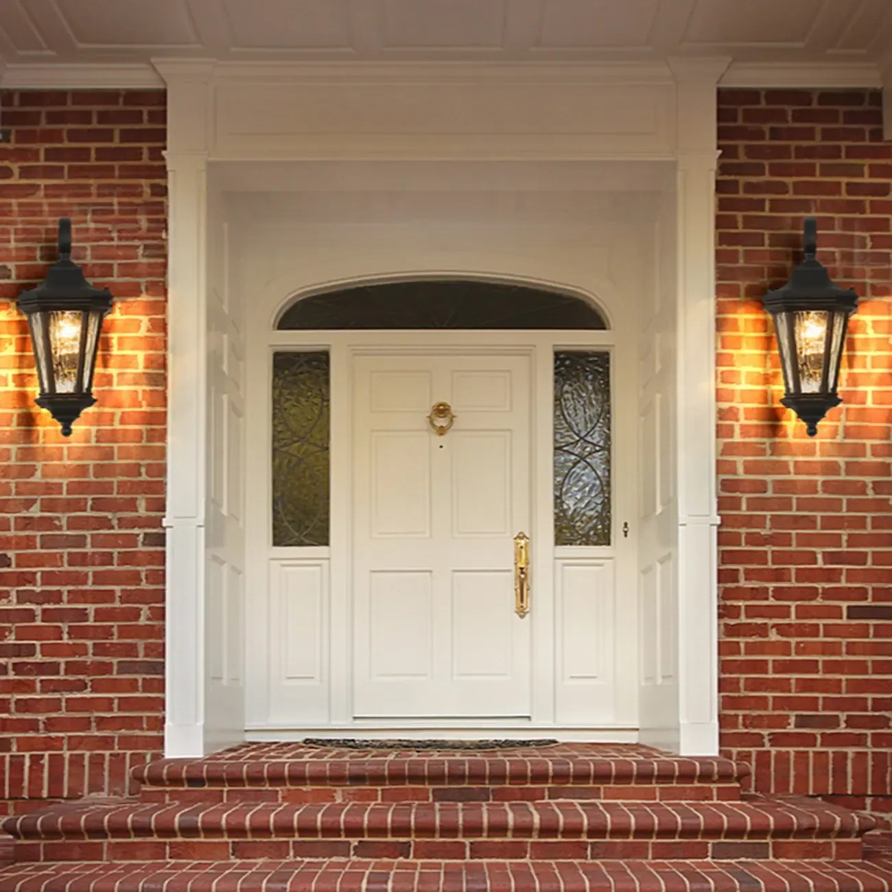 Vintage Black Metal Lantern Wall Sconce Image - 4