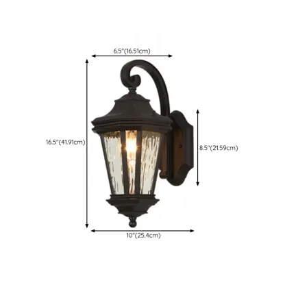 Vintage Black Metal Lantern Wall Sconce Image - 12