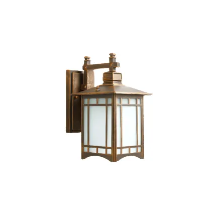 Vintage Bronze and Black Solar Lantern Wall Sconce Image - 10