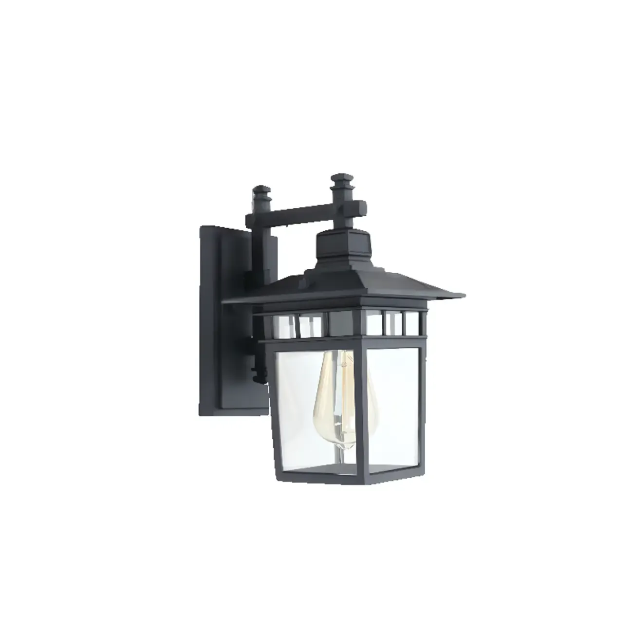 Vintage Bronze and Black Solar Lantern Wall Sconce Image - 11