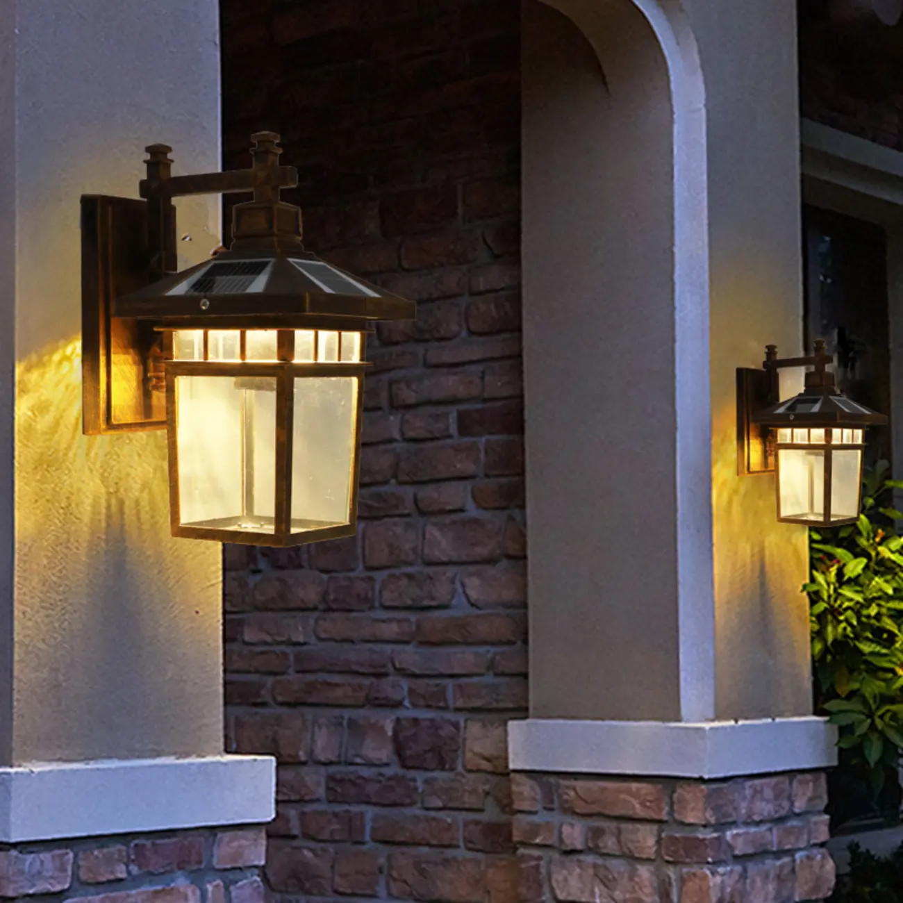 Vintage Bronze and Black Solar Lantern Wall Sconce Image - 2 | homeyfad