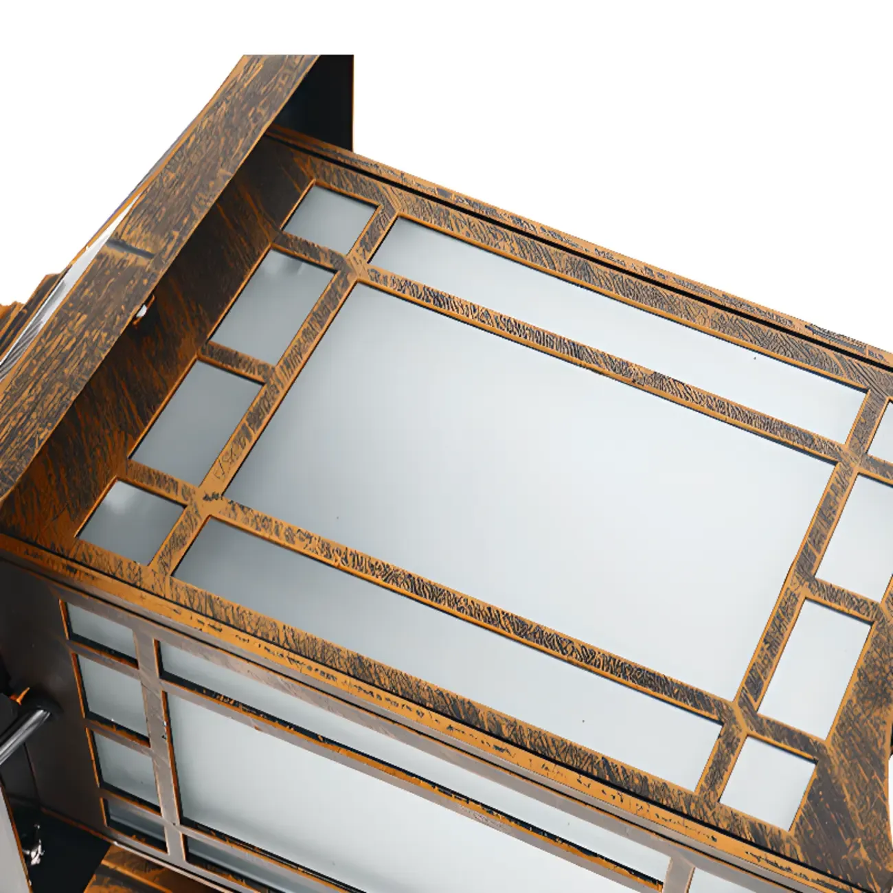 Vintage Bronze and Black Solar Lantern Wall Sconce Image - 13