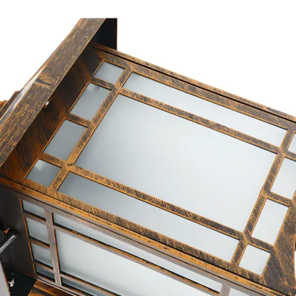 Vintage Bronze and Black Solar Lantern Wall Sconce Image - 13