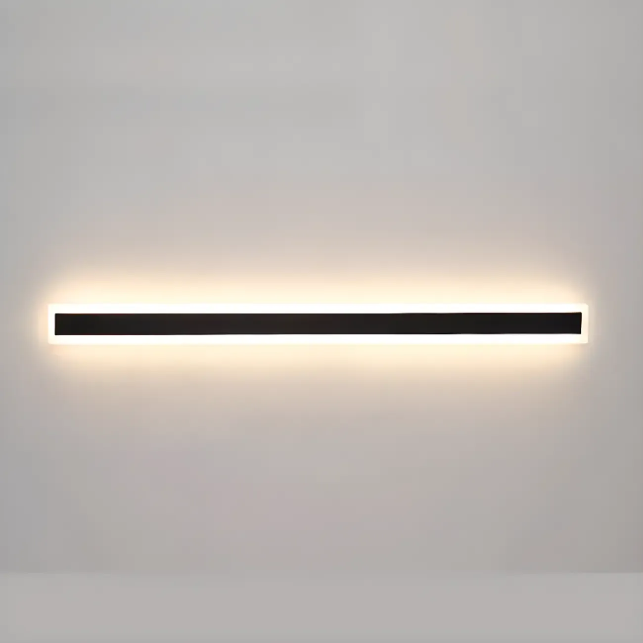 Modern Metal Black Slim Rectangle LED Outdoor Wall Light - HomeyFad