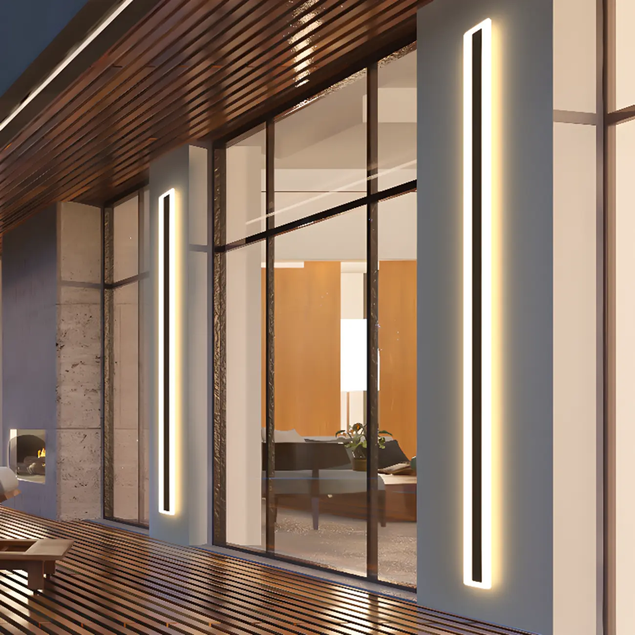 Modern Outdoor Waterproof LED Linear Wall Light Image - 3 | homeyfad