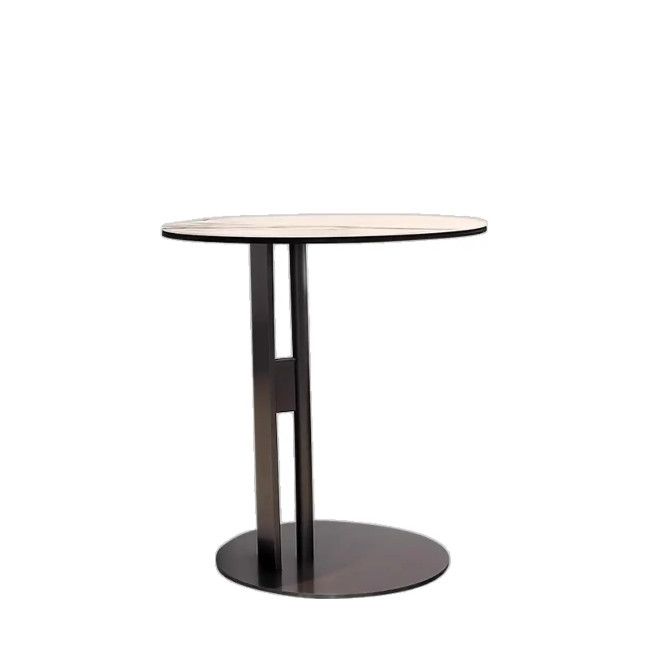 Glam Wood Black Round Table with Abstract Tripod Base Image - 6 | homeyfad