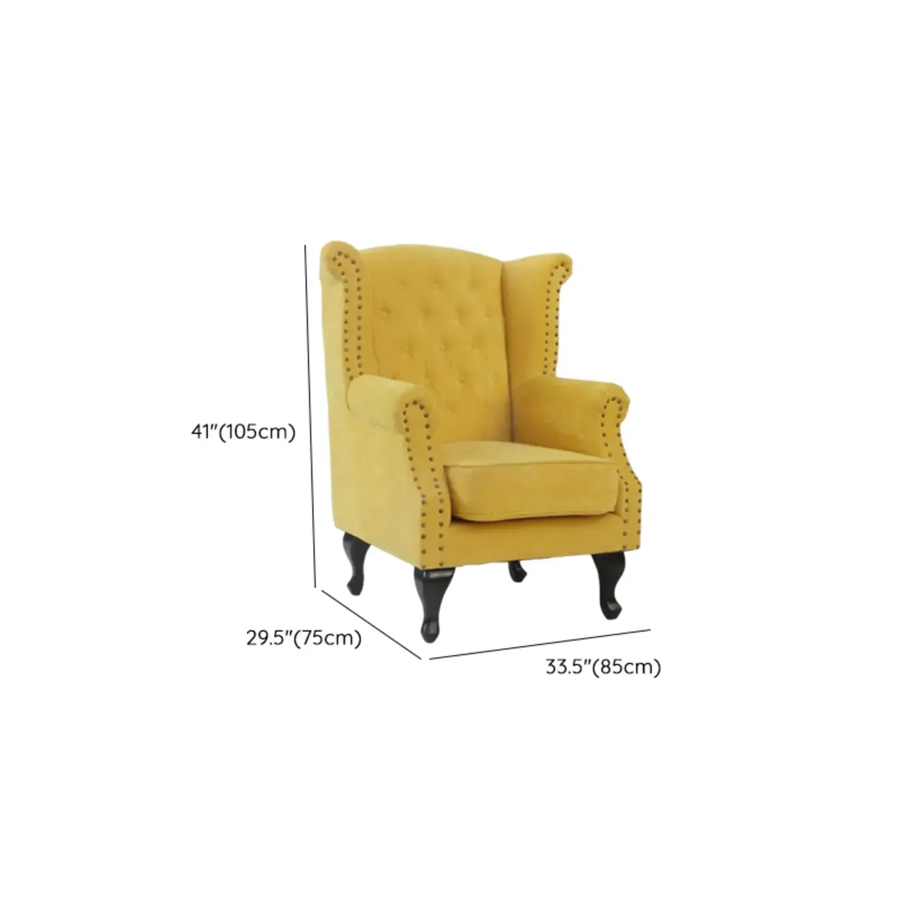 Traditional Leather Wingback Accent Chair with Nailhead Trim Image - 19