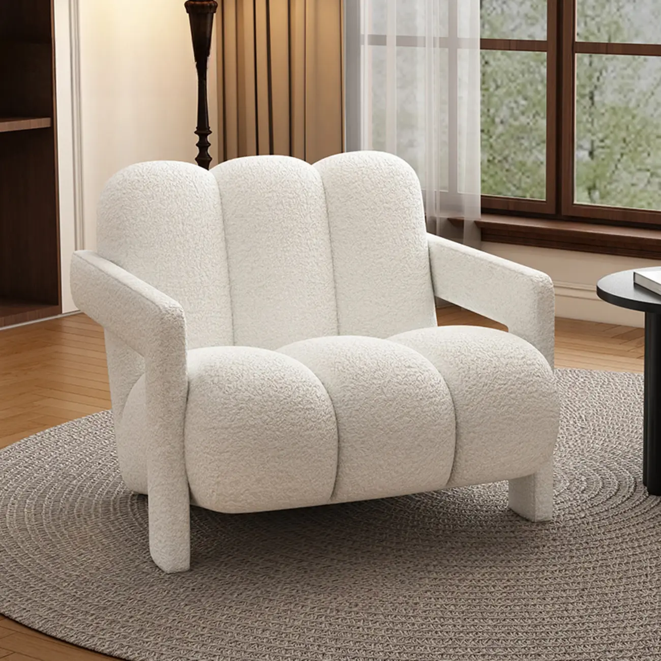 Modern Frosted Velvet Accent Chair with Pillow for Living Room Image - 10 | homeyfad