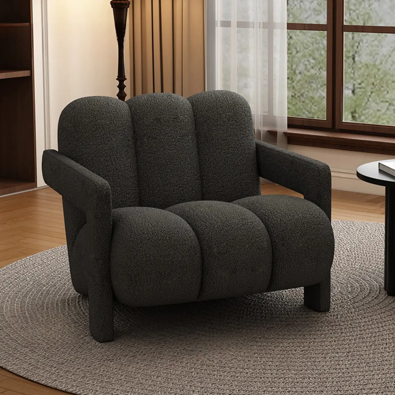 Modern Frosted Velvet Accent Chair with Pillow for Living Room Image - 1 | homeyfad