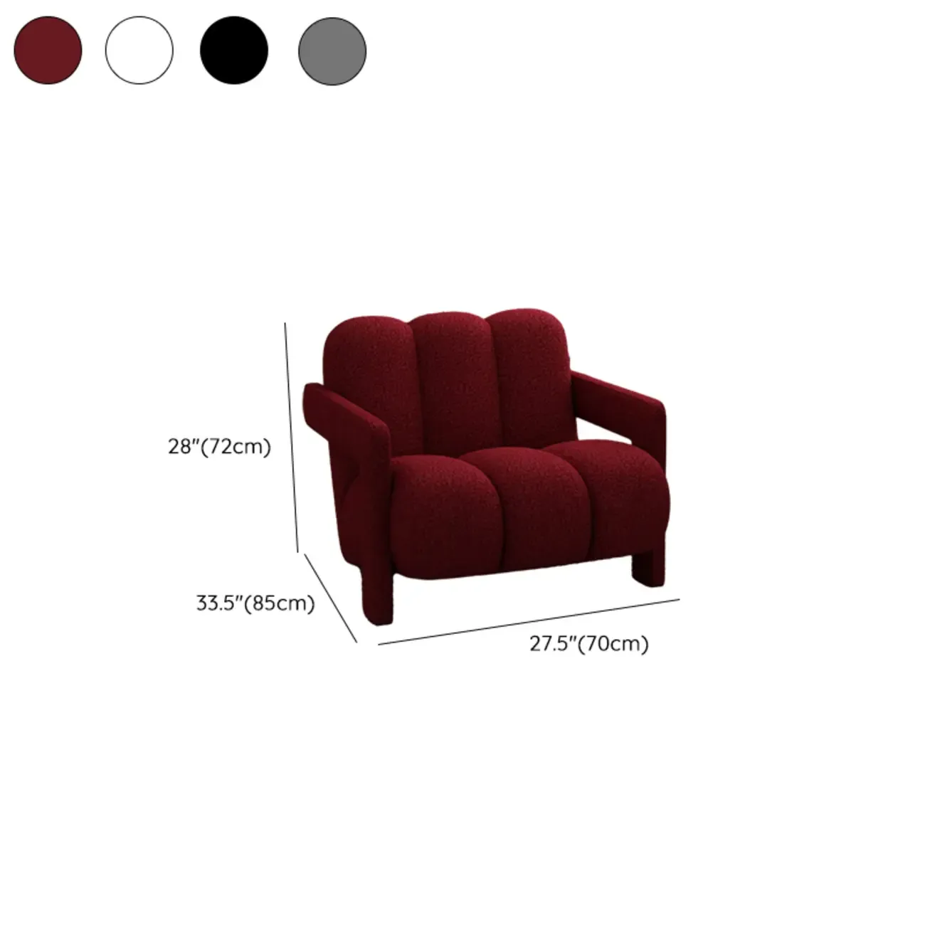 Modern Frosted Velvet Accent Chair with Pillow for Living Room Image - 17