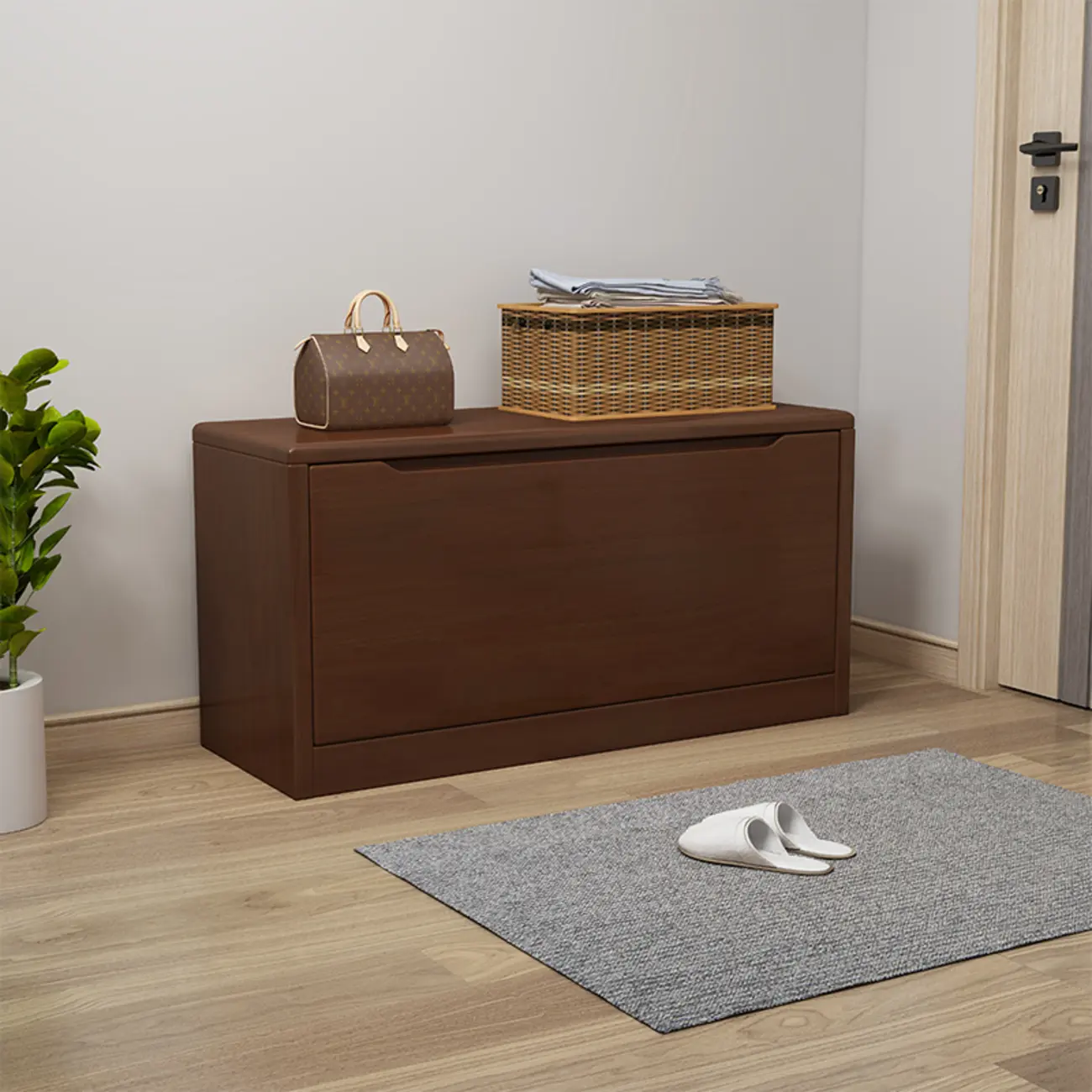 Solid Wood Bench with Shoe Storage for Entryway Image - 7 | homeyfad