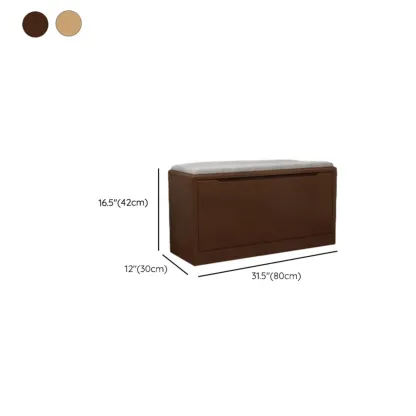 Solid Wood Bench with Shoe Storage for Entryway Image - 16