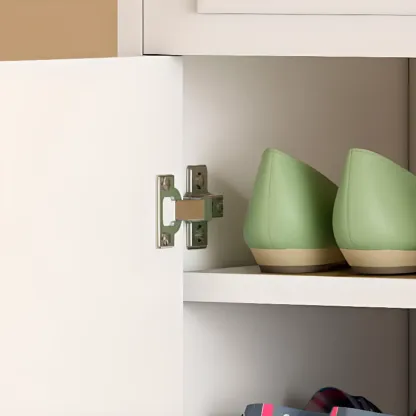 Narrow Entryway Vertical Adjustable Wood Shoe Storage Cabinet Image - 9