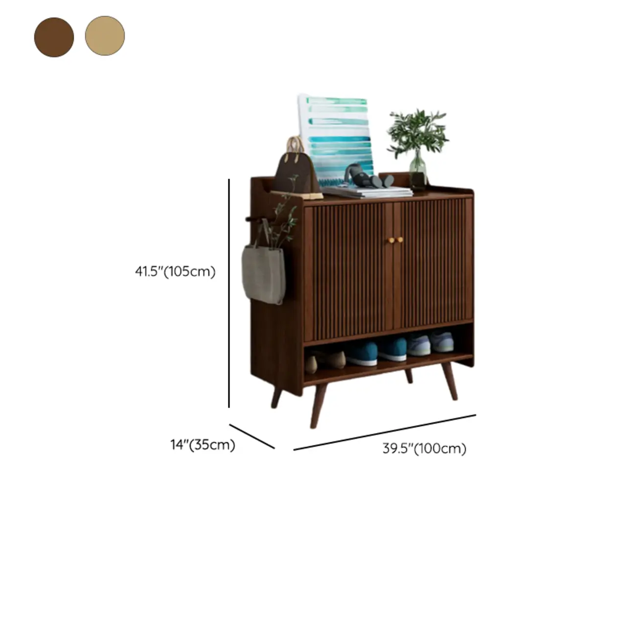 Modern Wood Shoe Cabinet with Doors for Entryway | homeyfad