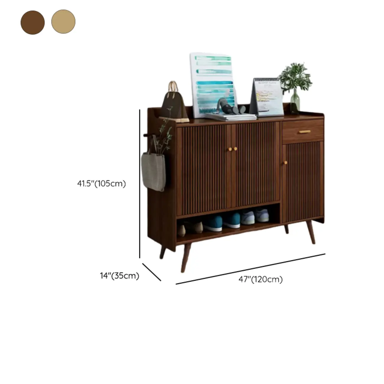 Modern Wood Shoe Cabinet with Doors for Entryway | homeyfad