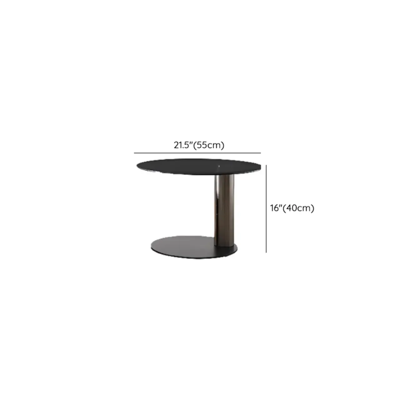 Nesting Brown Wood Round Black Steel Base Coffee Table Image - 11