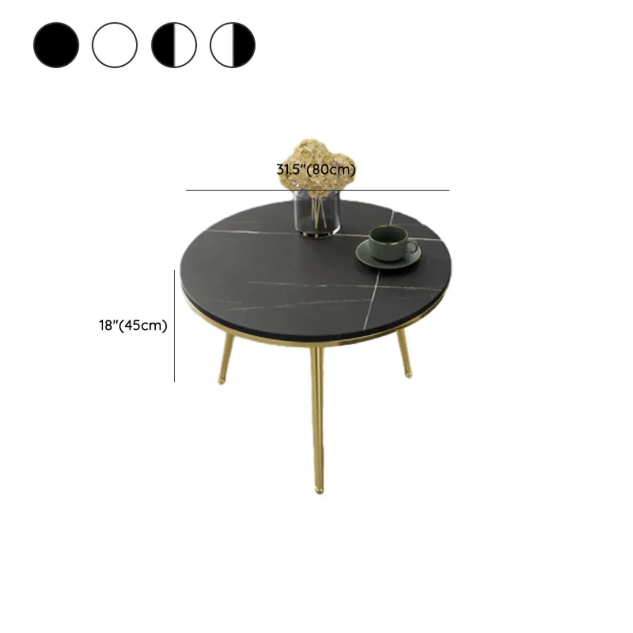 Modern Marble-Top 3 Legs Round Nesting Tables Image - 24 | homeyfad