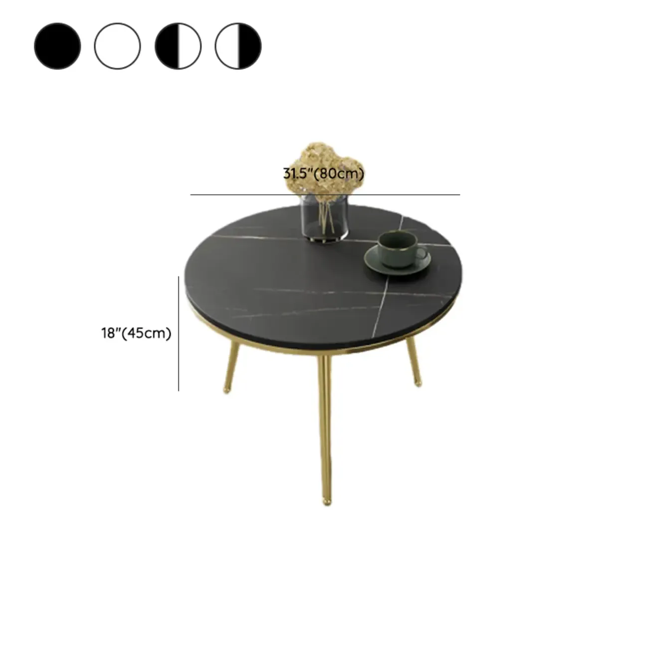 Modern Marble-Top 3 Legs Round Nesting Tables Image - 24