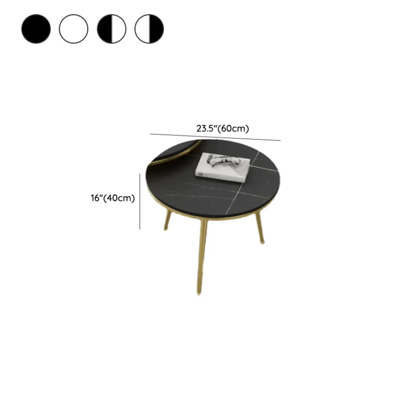 Modern Marble-Top 3 Legs Round Nesting Tables Image - 25