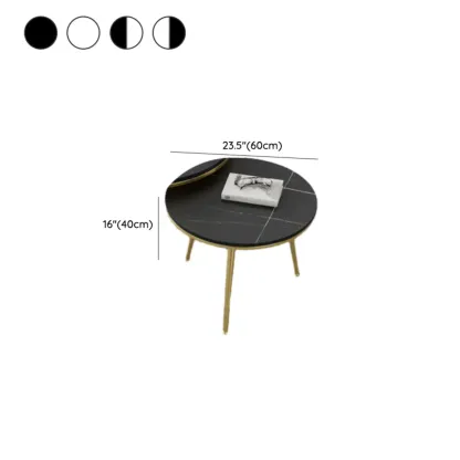 Modern Marble-Top 3 Legs Round Nesting Tables Image - 25
