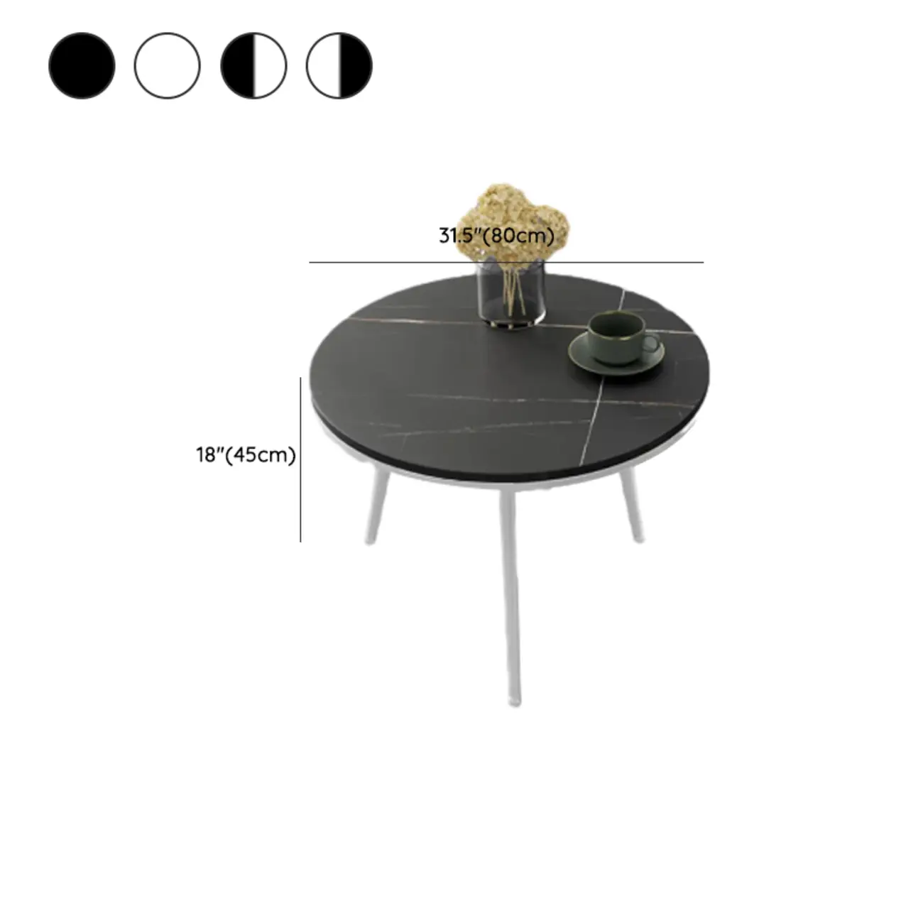 Modern Marble-Top 3 Legs Round Nesting Tables Image - 26 | homeyfad