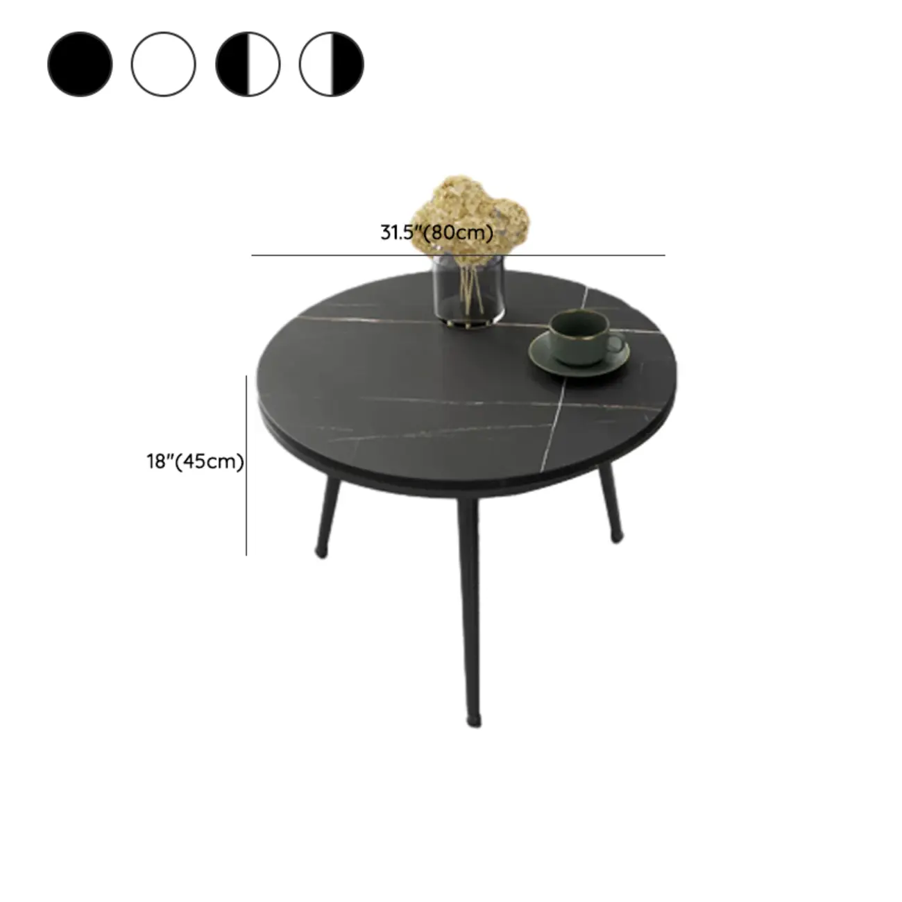 Modern Marble-Top 3 Legs Round Nesting Tables Image - 28 | homeyfad