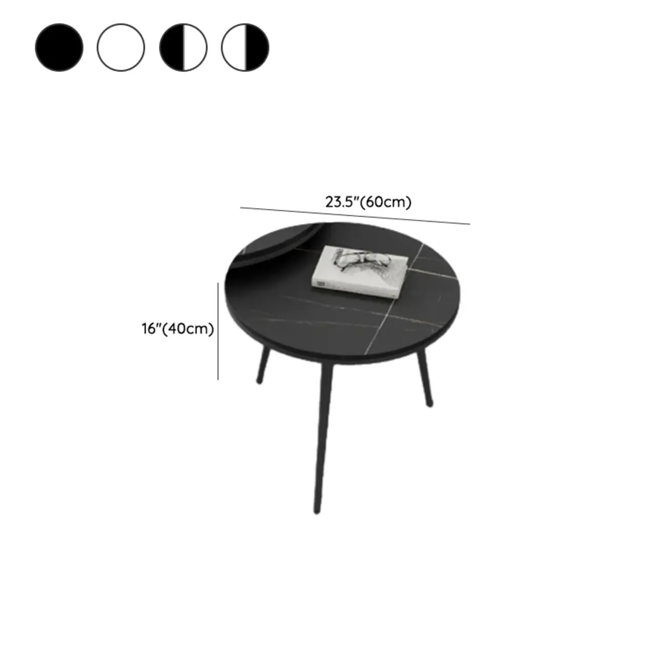 Modern Marble-Top 3 Legs Round Nesting Tables Image - 29
