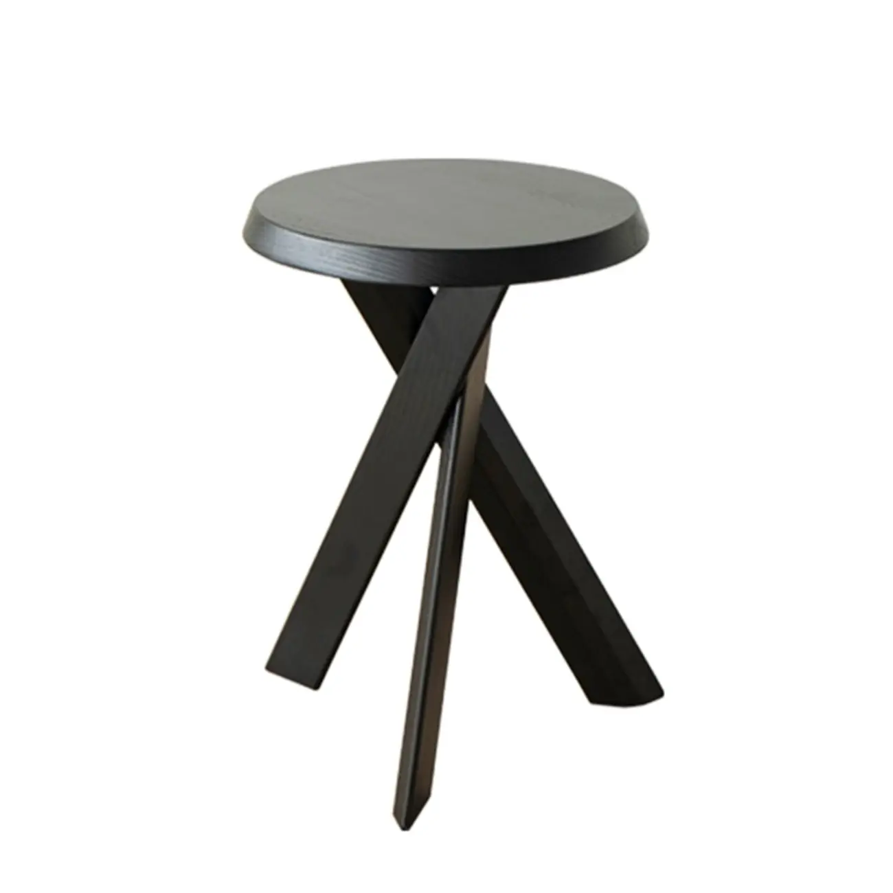 Contemporary Black Wooden Tripod Side Table Image - 9 | homeyfad