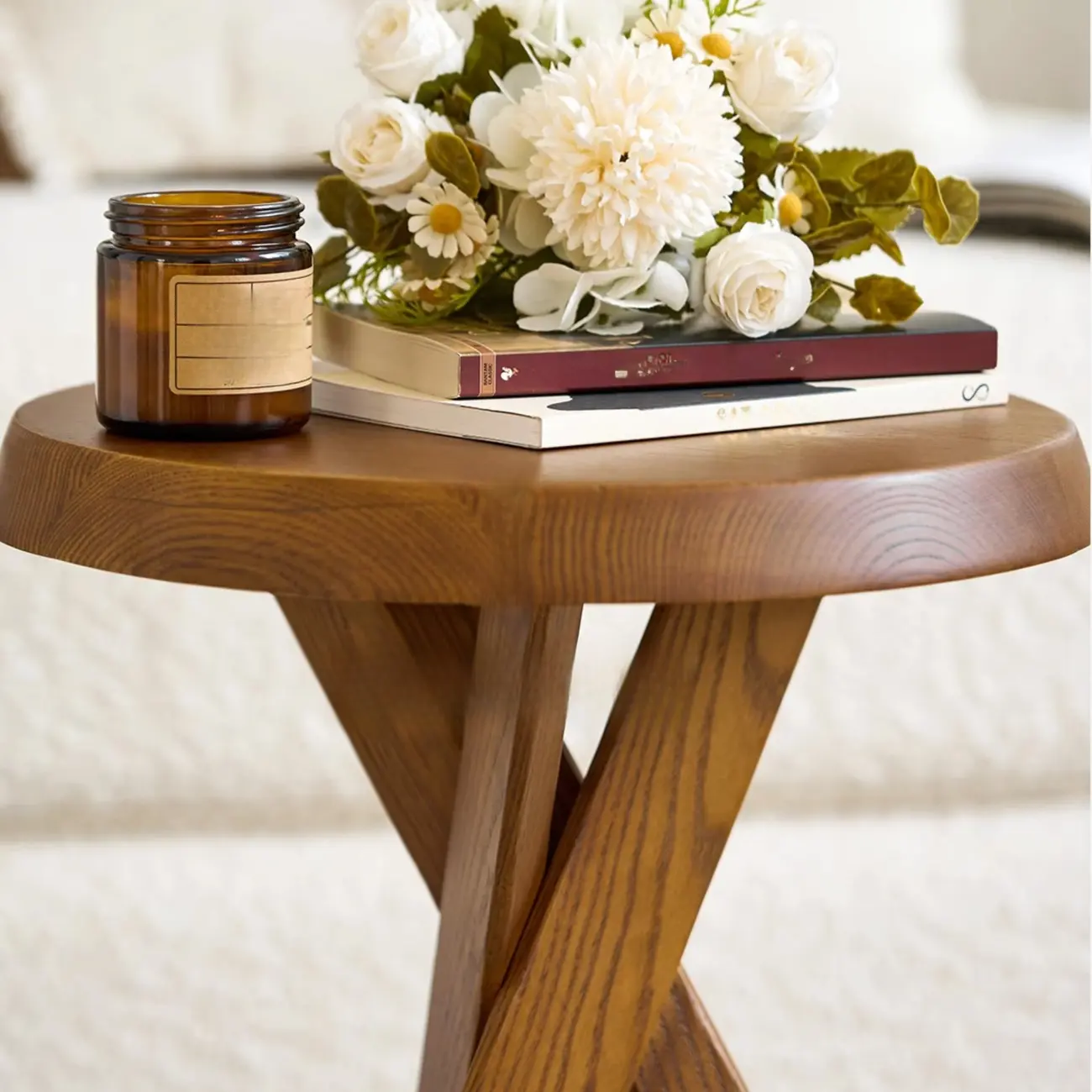 Contemporary Black Wooden Tripod Side Table Image - 13 | homeyfad