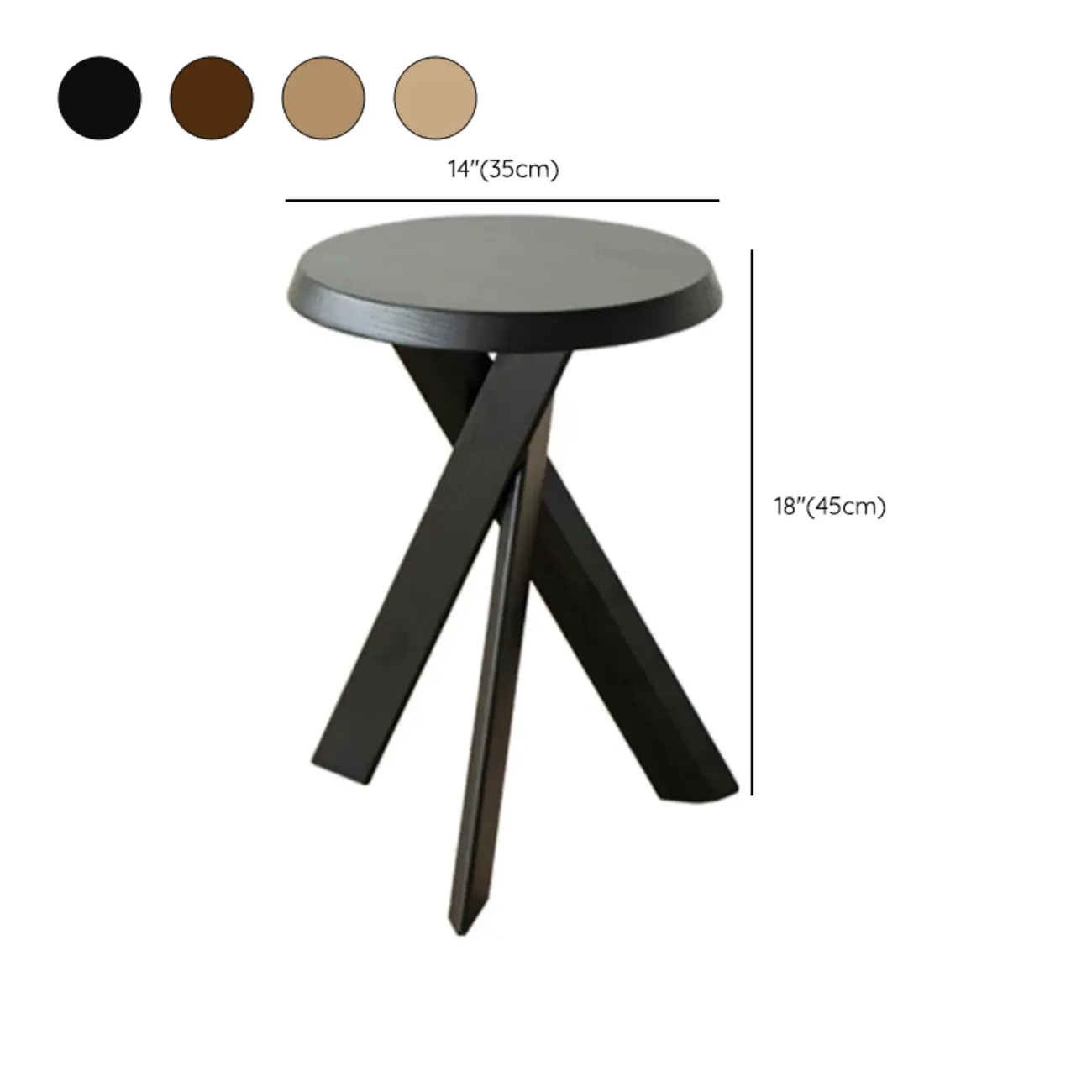 Contemporary Black Wooden Tripod Side Table #size | homeyfad