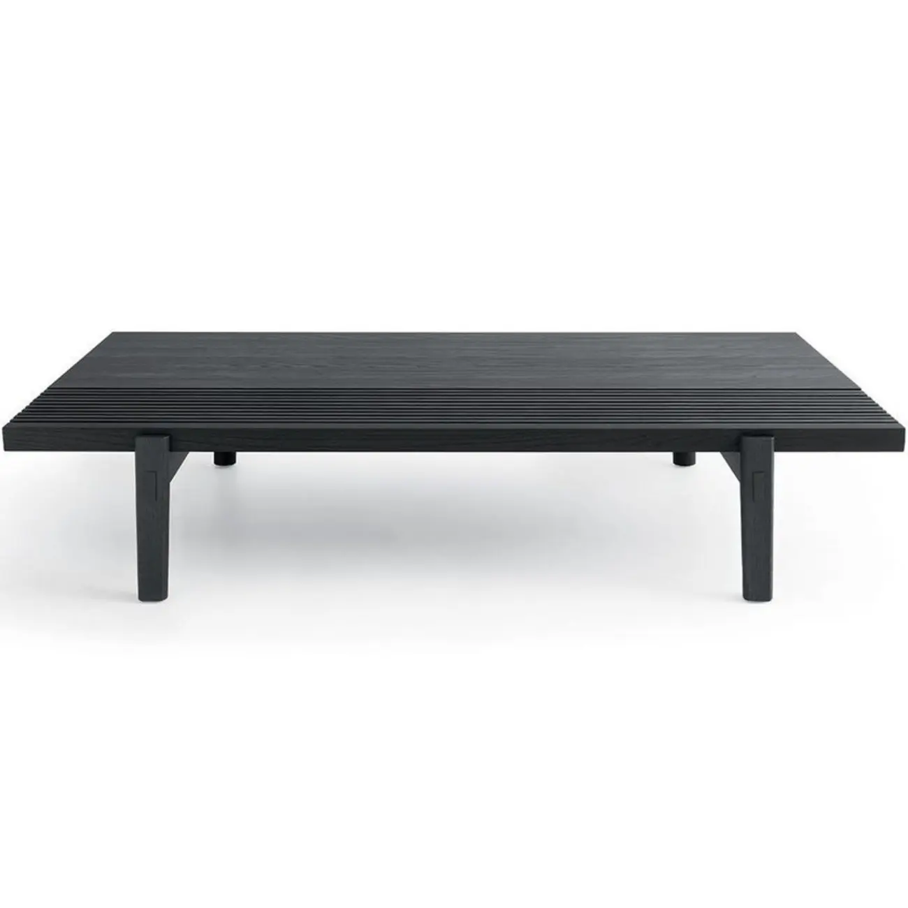 Black Rectangular Chic Rectangle Wood Coffee Table Image - 6 | homeyfad