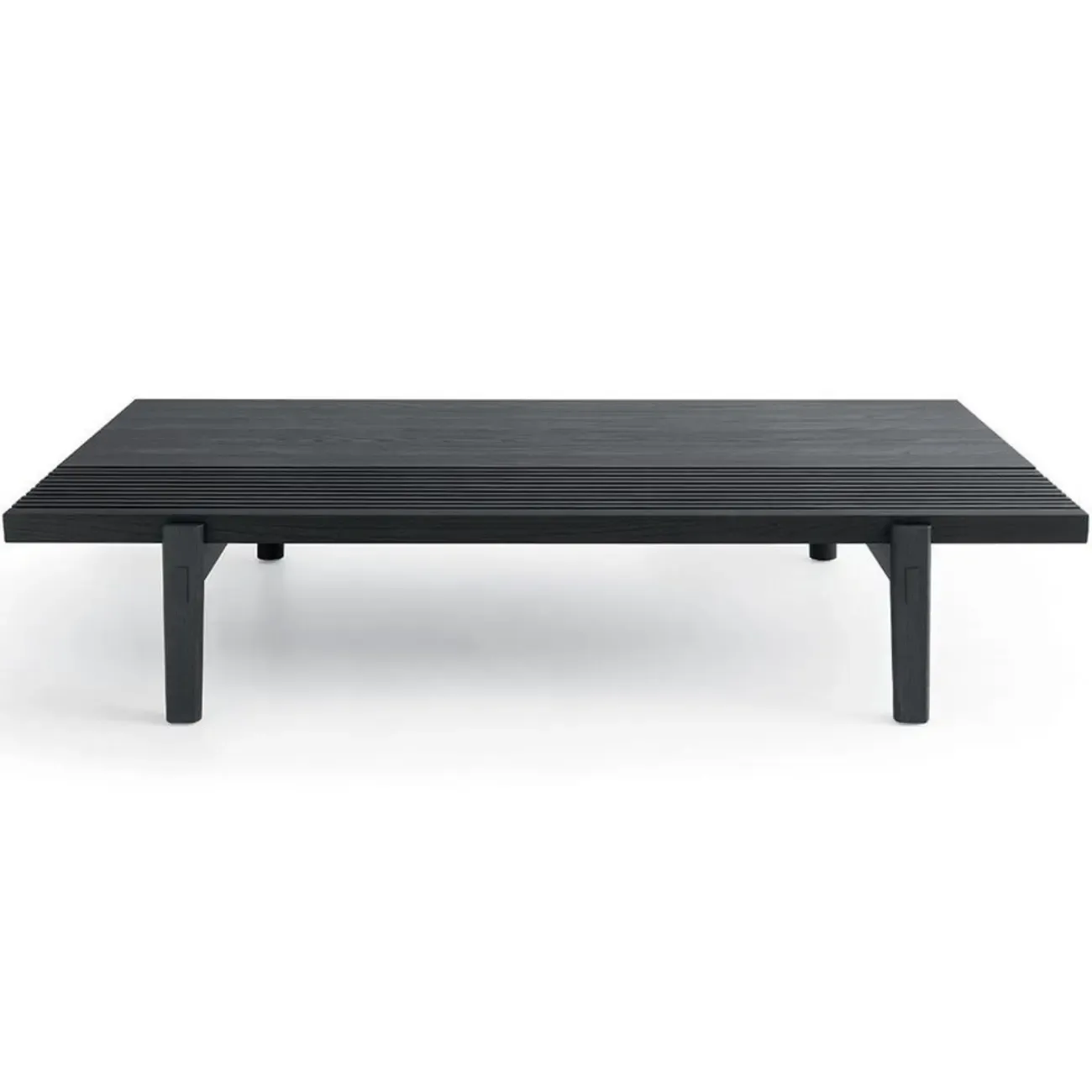Black Rectangular Chic Rectangle Wood Coffee Table Image - 6