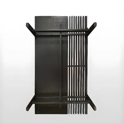 Black Rectangular Chic Rectangle Wood Coffee Table Image - 7