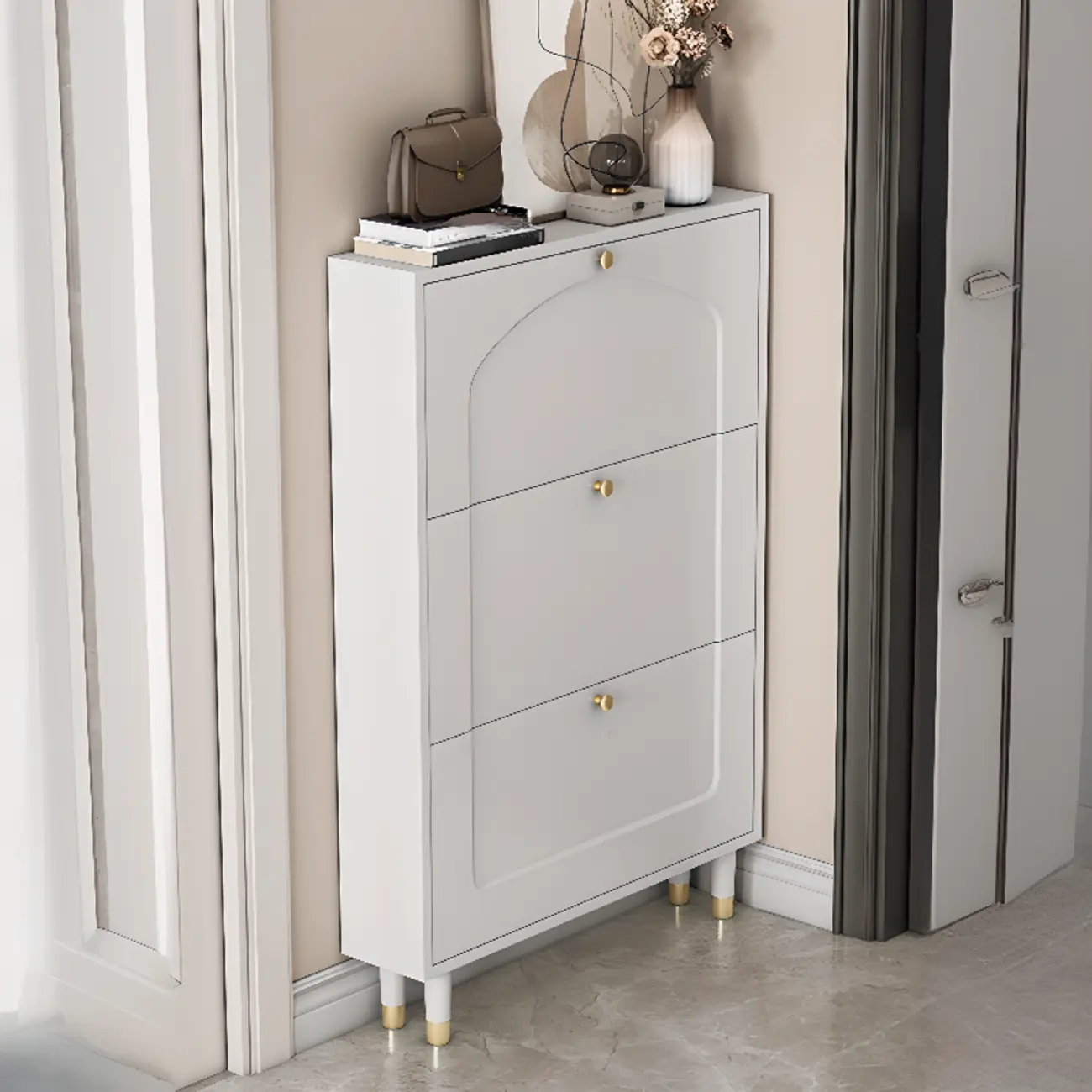 Modern Chalk Wood Shoe Rack for Wall or Cabinet | homeyfad