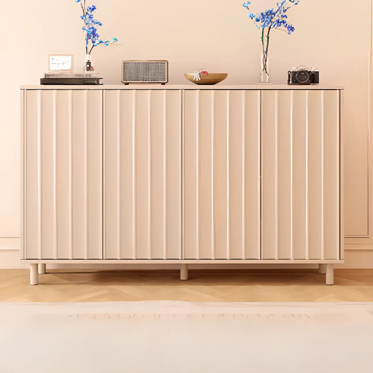 Modern White Closed Back Adjustable Wooden Shoe Cabinet Image - 5 | homeyfad