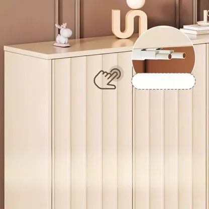 Modern White Closed Back Adjustable Wooden Shoe Cabinet Image - 11