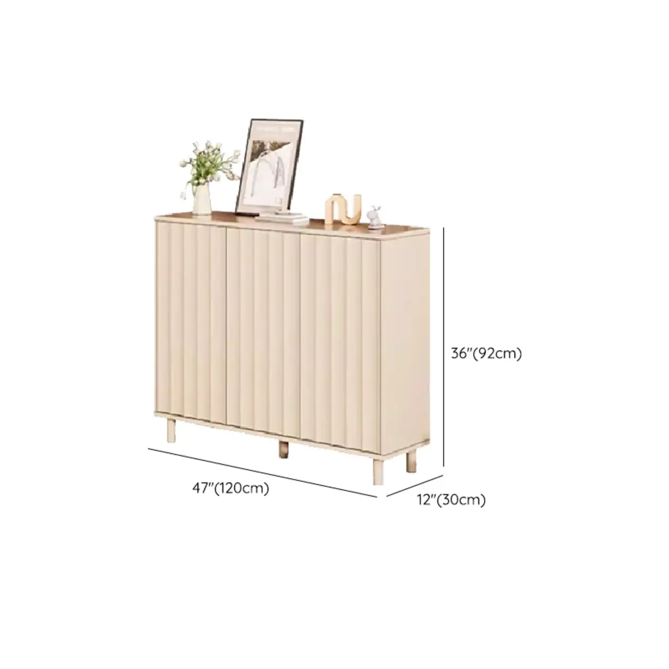 Modern White Closed Back Adjustable Wooden Shoe Cabinet Image - 13